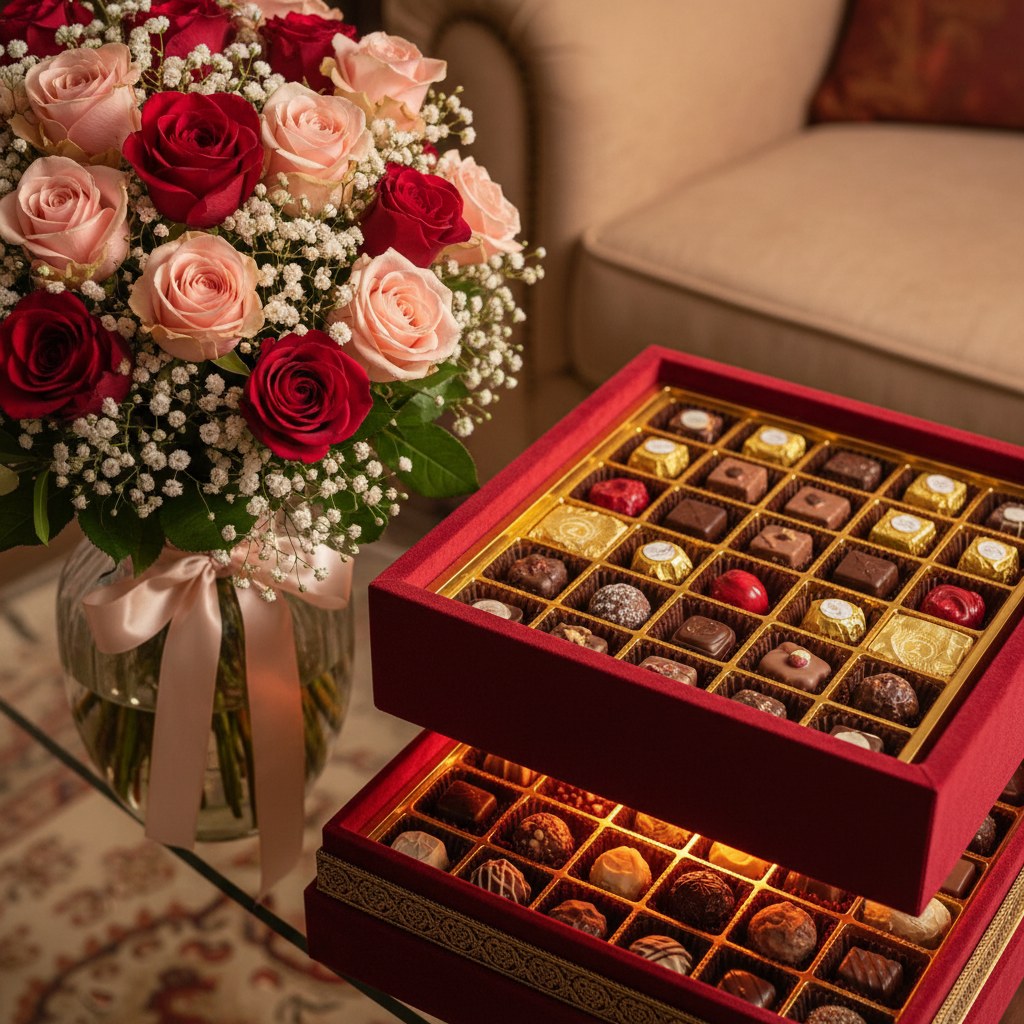 Flowers & Chocolate Box - SAR 399